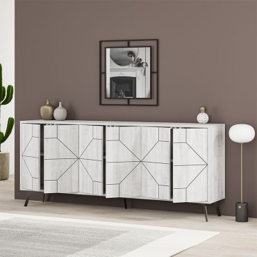 Μπουφές Dune Megapap χρώμα λευκό αντικέ 184x35x77,4cm 1 τεμ.
