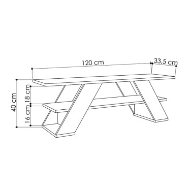 Έπιπλο τηλεόρασης Farfalla Megapap χρώμα sapphire oak 120x33,5x40cm 1 τεμ.
