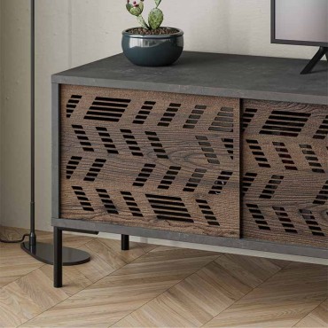 Έπιπλο τηλεόρασης Dionysos Megapap χρώμα γκρι ρετρό 170x45x48,6cm 1 τεμ.
