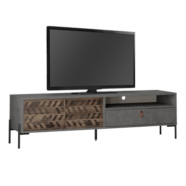 Έπιπλο τηλεόρασης Dionysos Megapap χρώμα γκρι ρετρό 170x45x48,6cm 1 τεμ.