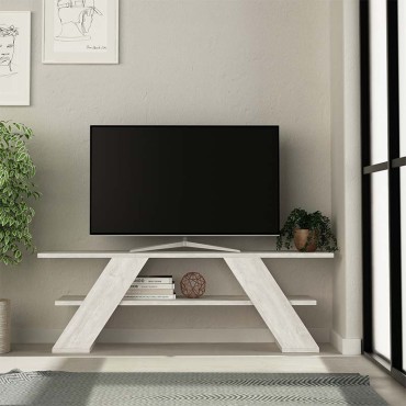 Έπιπλο τηλεόρασης Farfalla Megapap χρώμα λευκό αντικέ 120x33,5x40cm 1 τεμ.