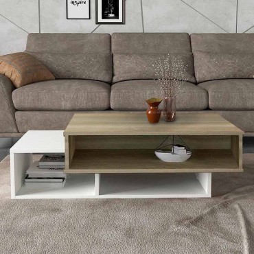 Τραπεζάκι σαλονιού Tab Megapap χρώμα λευκό - cordoba 105x60x32cm 1 τεμ.