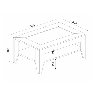 Τραπεζάκι σαλονιού Madura Megapap χρώμα sapphire oak 90x60x40cm 1 τεμ.