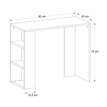 Γραφείο εργασίας Netenia Megapap χρώμα λευκό 90x40x74cm 1 τεμ.