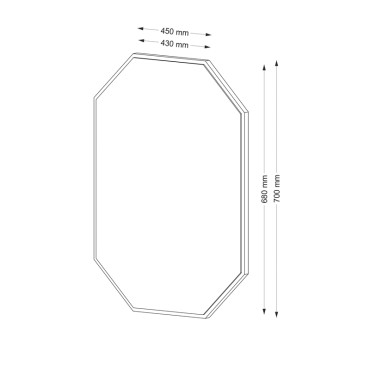 Καθρέπτης τοίχου Ursula Μegapap χρώμα καρυδί 45x2x70εκ.