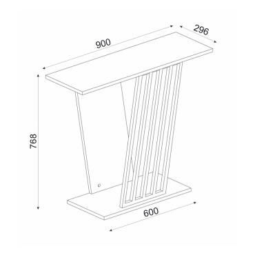 Κονσόλα Gravity Megapap χρώμα μαύρο εφέ μαρμάρου - χρυσό 90x29,6x76,8cm 1 τεμ.
