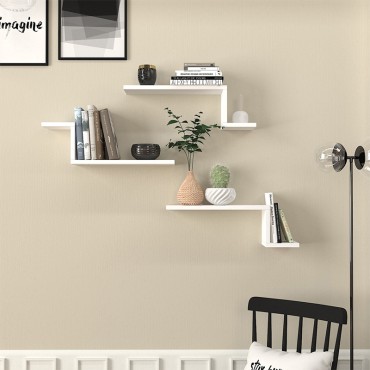 Ραφιέρα τοίχου Lowa Megapap 3 τεμ. χρώμα λευκό 57,7x14,5x18cm