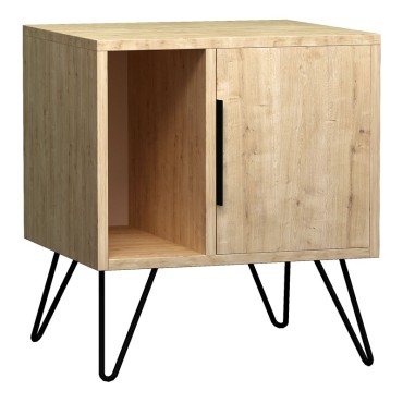 Κομοδίνο Glynn Megapap χρώμα φυσικό οξιάς 50,2x44,6x60cm 1 τεμ.