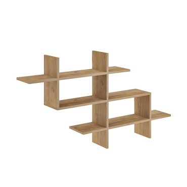 Ραφιέρα τοίχου Halic Megapap χρώμα sapphire oak 150x22x82cm 1 τεμ.