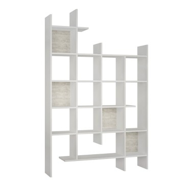 Βιβλιοθήκη Manco Megapap χρώμα λευκό 122x25,5x188cm 1 τεμ.