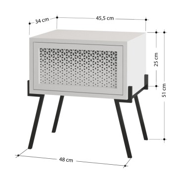 Κομοδίνο Naive Megapap χρώμα sapphire oak 48x34x51cm 1 τεμ.