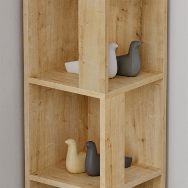 Βιβλιοθήκη γωνιακή Piano Megapap χρώμα sapphire oak 31,4x31,4x158,9cm 1 τεμ.