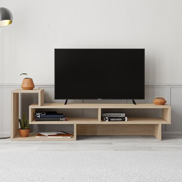 Έπιπλο τηλεόρασης Tetra Megapap χρώμα sapphire oak 136,7x40x42cm 1 τεμ.