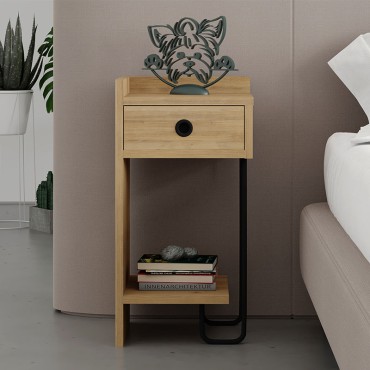 Κομοδίνο Sirius Megapap αριστερό χρώμα φυσικό οξιάς 32x30x61cm 1 τεμ.