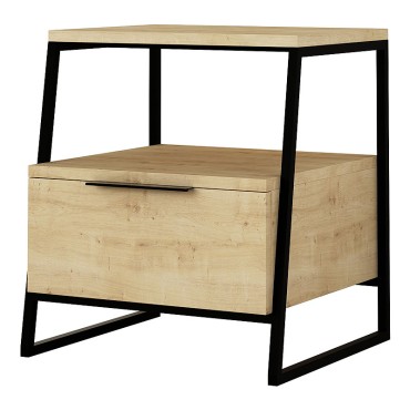 Κομοδίνο Pal Megapap χρώμα φυσικό οξιάς 45x40x50cm 1 τεμ.