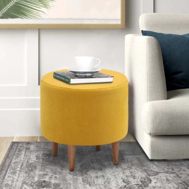 Σκαμπώ Fidik Megapap υφασμάτινο χρώμα μουσταρδί 40x40x40cm 1 τεμ.