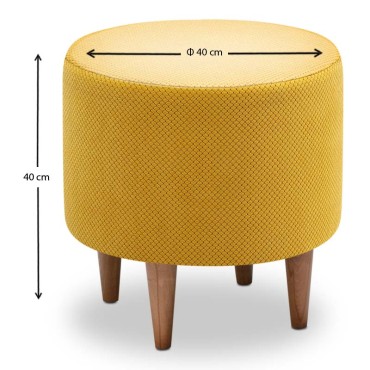 Σκαμπώ Fidik Megapap υφασμάτινο χρώμα μουσταρδί 40x40x40cm 1 τεμ.