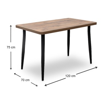 Τραπέζι Levico Megapap Mdf - μεταλλικό χρώμα ακακίας 120x70x75cm 1 τεμ.