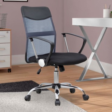 Καρέκλα γραφείου Franco Megapap με ύφασμα Mesh χρώμα γκρι - μαύρο 59x57x95/105cm 1 τεμ.
