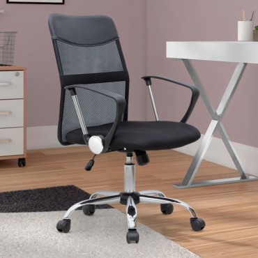 Καρέκλα γραφείου Franco Megapap με ύφασμα Mesh χρώμα μαύρο 59x57x95/105cm 1 τεμ.