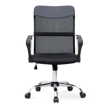Καρέκλα γραφείου Franco Megapap με ύφασμα Mesh χρώμα μαύρο 59x57x95/105cm 1 τεμ.