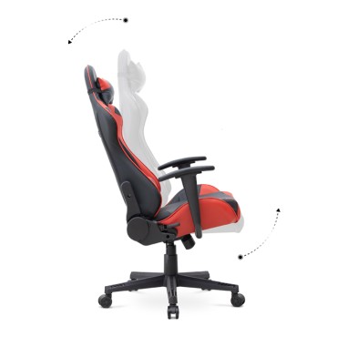 Καρέκλα γραφείου Gaming Alonso Megapap από τεχνόδερμα χρώμα κόκκινο - μαύρο 67x70x125/135cm 1 τεμ.