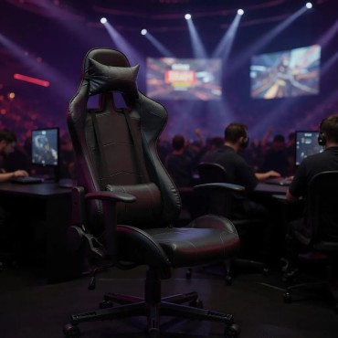 Καρέκλα γραφείου Gaming Alonso Megapap από τεχνόδερμα χρώμα μαύρο 67x70x125/135cm 1 τεμ.