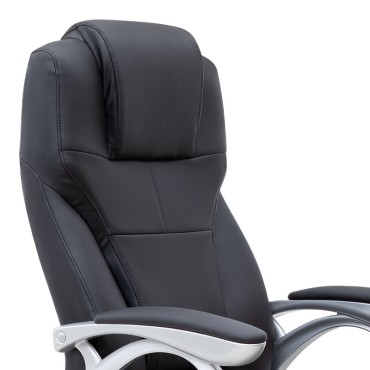 Καρέκλα γραφείου διευθυντική Luca Megapap από τεχνόδερμα χρώμα μαύρο 65x60x118/128cm 1 τεμ.