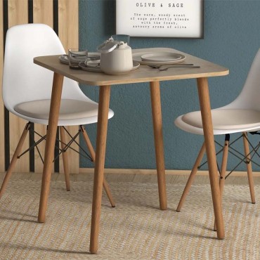 Τραπέζι Kare Megapap από μελαμίνη χρώμα oak 70x70x72cm 1 τεμ.