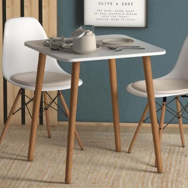 Τραπέζι Kare Megapap από μελαμίνη χρώμα λευκό 70x70x72cm 1 τεμ.