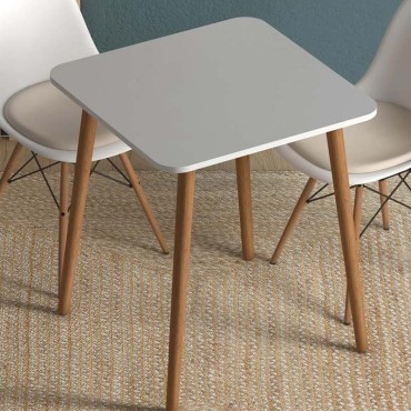 Τραπέζι Kare Megapap από μελαμίνη χρώμα λευκό 70x70x72cm 1 τεμ.