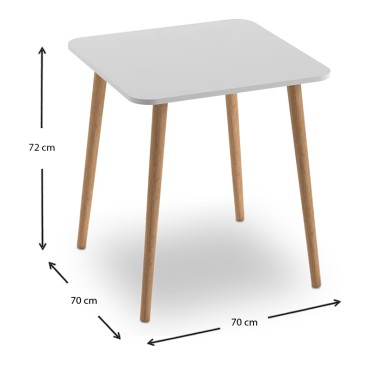 Τραπέζι Kare Megapap από μελαμίνη χρώμα λευκό 70x70x72cm 1 τεμ.