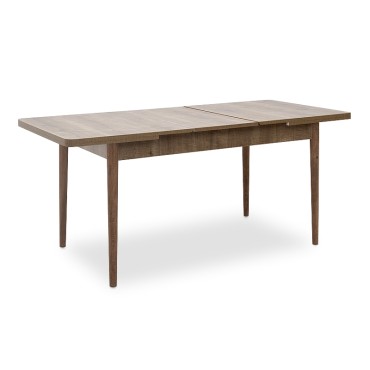 Τραπέζι Bruno Megapap επεκτεινόμενο από MDF/ ξύλο χρώμα ανοιχτό καρυδί 130/168x80x77cm 1 τεμ.