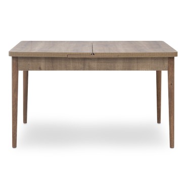 Τραπέζι Bruno Megapap επεκτεινόμενο από MDF/ ξύλο χρώμα ανοιχτό καρυδί 130/168x80x77cm 1 τεμ.