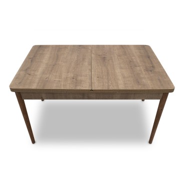 Τραπέζι Bruno Megapap επεκτεινόμενο από MDF/ ξύλο χρώμα ανοιχτό καρυδί 130/168x80x77cm 1 τεμ.