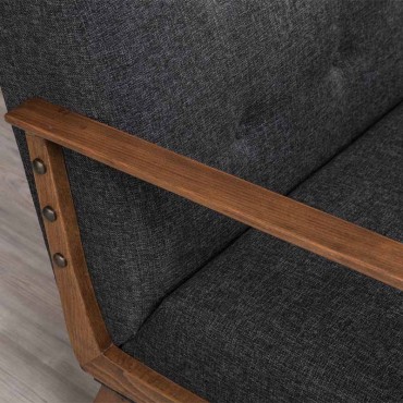 Πολυθρόνα Kemer Megapap υφασμάτινη χρώμα ανθρακί 67x76x78cm 1 τεμ.