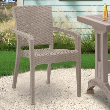 Πολυθρόνα πολυπροπυλενίου Clio Megapap recycled χρώμα cappuccino 57x55x86cm 1 τεμ.