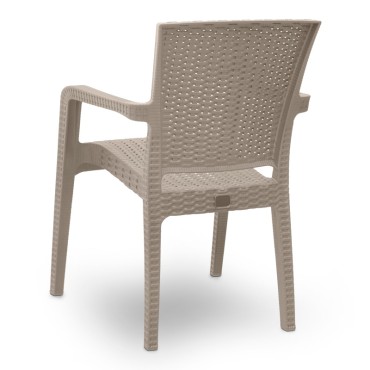 Πολυθρόνα πολυπροπυλενίου Clio Megapap recycled χρώμα cappuccino 57x55x86cm 1 τεμ.