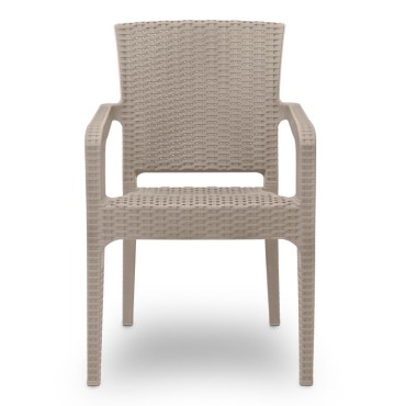 Πολυθρόνα πολυπροπυλενίου Clio Megapap recycled χρώμα cappuccino 57x55x86cm 1 τεμ.