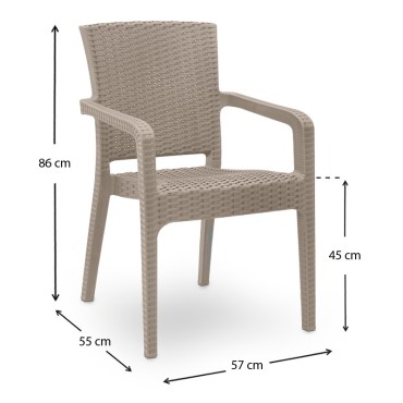 Πολυθρόνα πολυπροπυλενίου Clio Megapap recycled χρώμα cappuccino 57x55x86cm 1 τεμ.