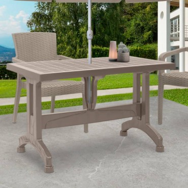 Τραπέζι πολυπροπυλενίου Callan Megapap χρώμα cappuccino 140x80x73cm 1 τεμ.