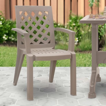 Πολυθρόνα πολυπροπυλενίου Kira Megapap χρώμα cappuccino 58x52x87cm 1 τεμ.