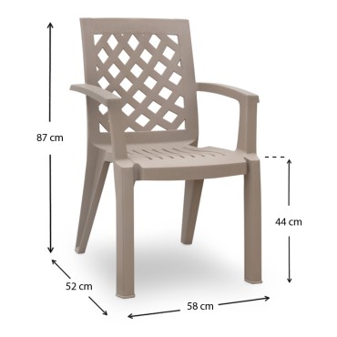 Πολυθρόνα πολυπροπυλενίου Kira Megapap χρώμα cappuccino 58x52x87cm 1 τεμ.