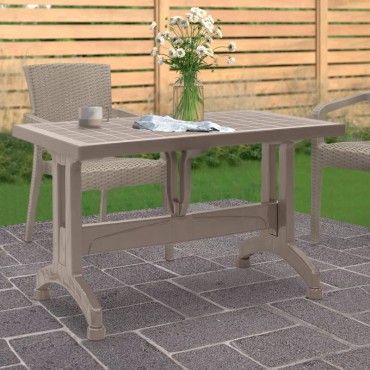 Τραπέζι πολυπροπυλενίου Callan Megapap χρώμα cappuccino 120x70x73cm 1 τεμ.