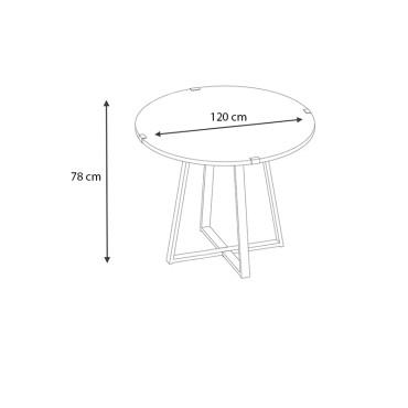 Τραπέζι Rubes Megapap χρώμα γκρι σκυροδέματος 120x120x78cm 1 τεμ.