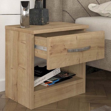 Κομοδίνο Lube Megapap χρώμα sapphire oak 40x28,2x40cm 1 τεμ.