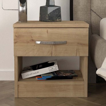 Κομοδίνο Lube Megapap χρώμα sapphire oak 40x28,2x40cm 1 τεμ.