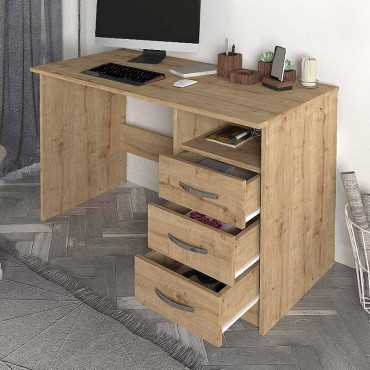 Γραφείο εργασίας Eldoris Megapap από μελαμίνη χρώμα sapphire oak 120x60x75cm 1 τεμ.