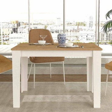Τραπέζι μελαμίνης Darlen Megapap χρώμα λευκό - sapphire oak 110x72x74cm 1 τεμ.