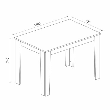 Τραπέζι μελαμίνης Darlen Megapap χρώμα λευκό - sapphire oak 110x72x74cm 1 τεμ.